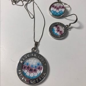 Murano Glass Necklace and Earring Set